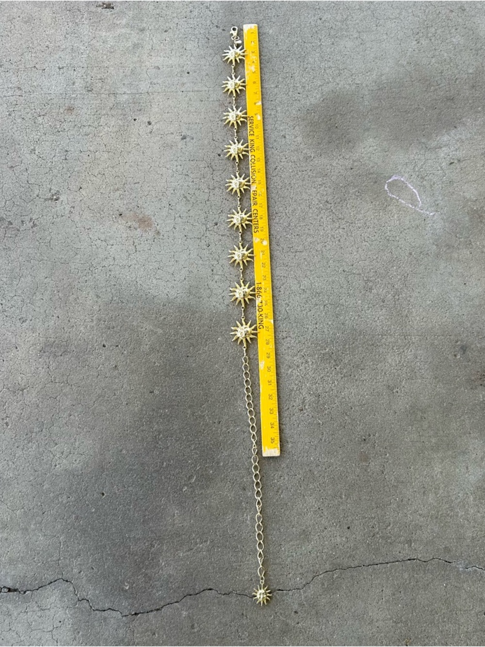 Vintage Gold Tone Celestial Sun Face Conch Chain Belt Star Retro Folk Art 45” - Picture 9 of 13